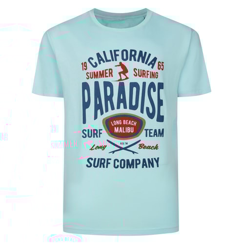 Bigdude Paradise Crew Neck T-Shirt Tall Turquoise